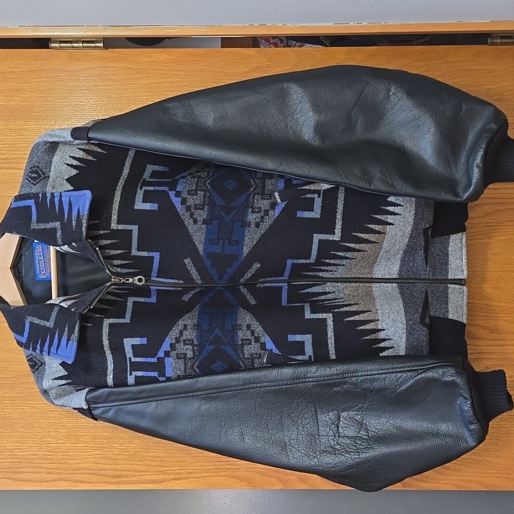 Pendleton XXL Men's Zip-Up Wool & Leather Jacket - Picture 2 of 7